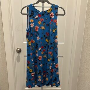 NWT LOFT Blue Floral Sleeveless Dress MP